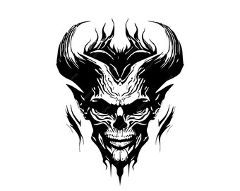 Devil Face Bundle Svg, Devil Head File for Cricut, Demon Face for