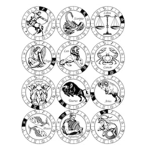Segni zodiacali SVG, pacchetto zodiacale SVG, peccati zodiacali SVG, oroscopo SVG, zodiaco SVG, simboli zodiacali SVG, zodiaco cricut