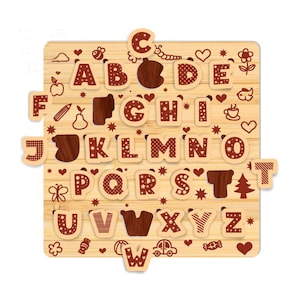 Letters puzzle svg, Alphabet PUZZLE File Svg Templates Cnc and Puzzle Glowforge Files, Dxf File for Kids and laser cut, cdr, dxf, pdf, svg
