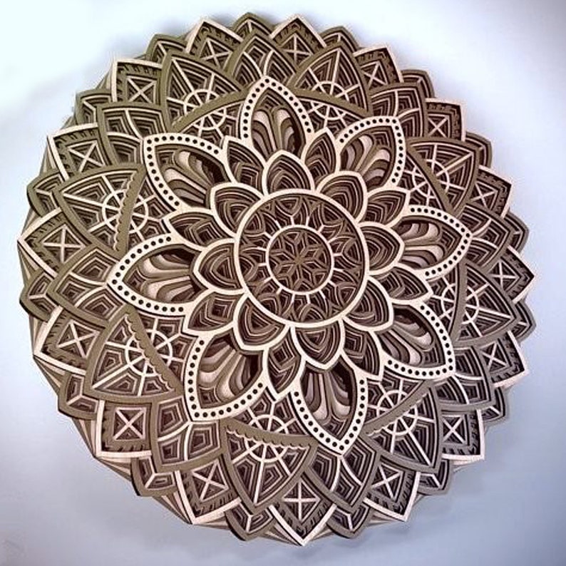 Download Layered Mandala Cdr Vector 3d Puzzle 8 Layers Lasercut File Svg Dxf Glowforge Laser Cut Vector Drawing Illustration Art Collectibles Gkjwonosari Com