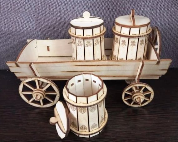 Download Wagon For Bulk Products Lasercut File 3d Puzzle Vector Etsy