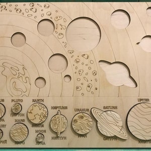 太陽系 SVG、レーザーカット ファイル、3D パズル、惑星ベクトル、レーザー カット ベクトル、glowforge、svg、cdr、dxf