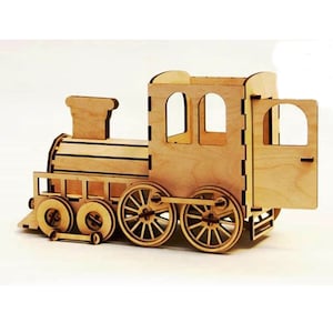 Pequeño tren, archivo láser, rompecabezas 3D, vector, corte láser, vector, glowforge, svg, cdr, dxf