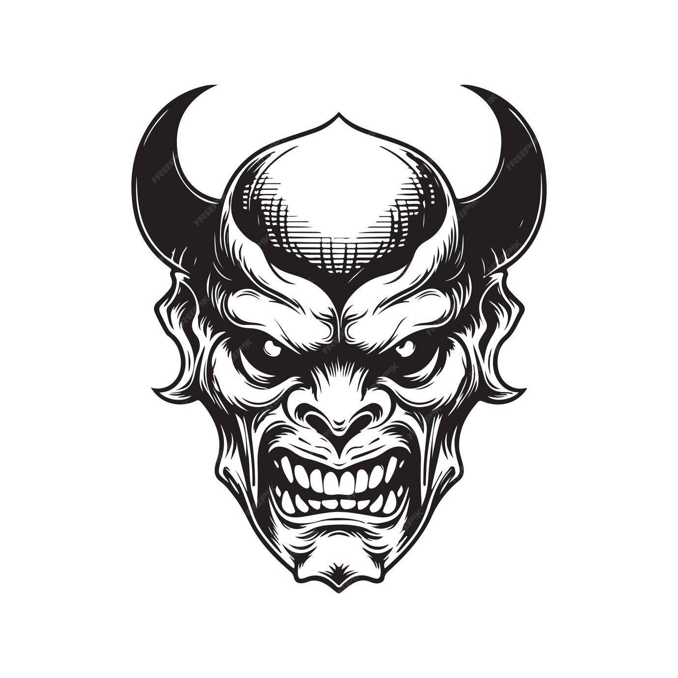 Devil Face Bundle Svg, Devil Head File for Cricut, Demon Face for
