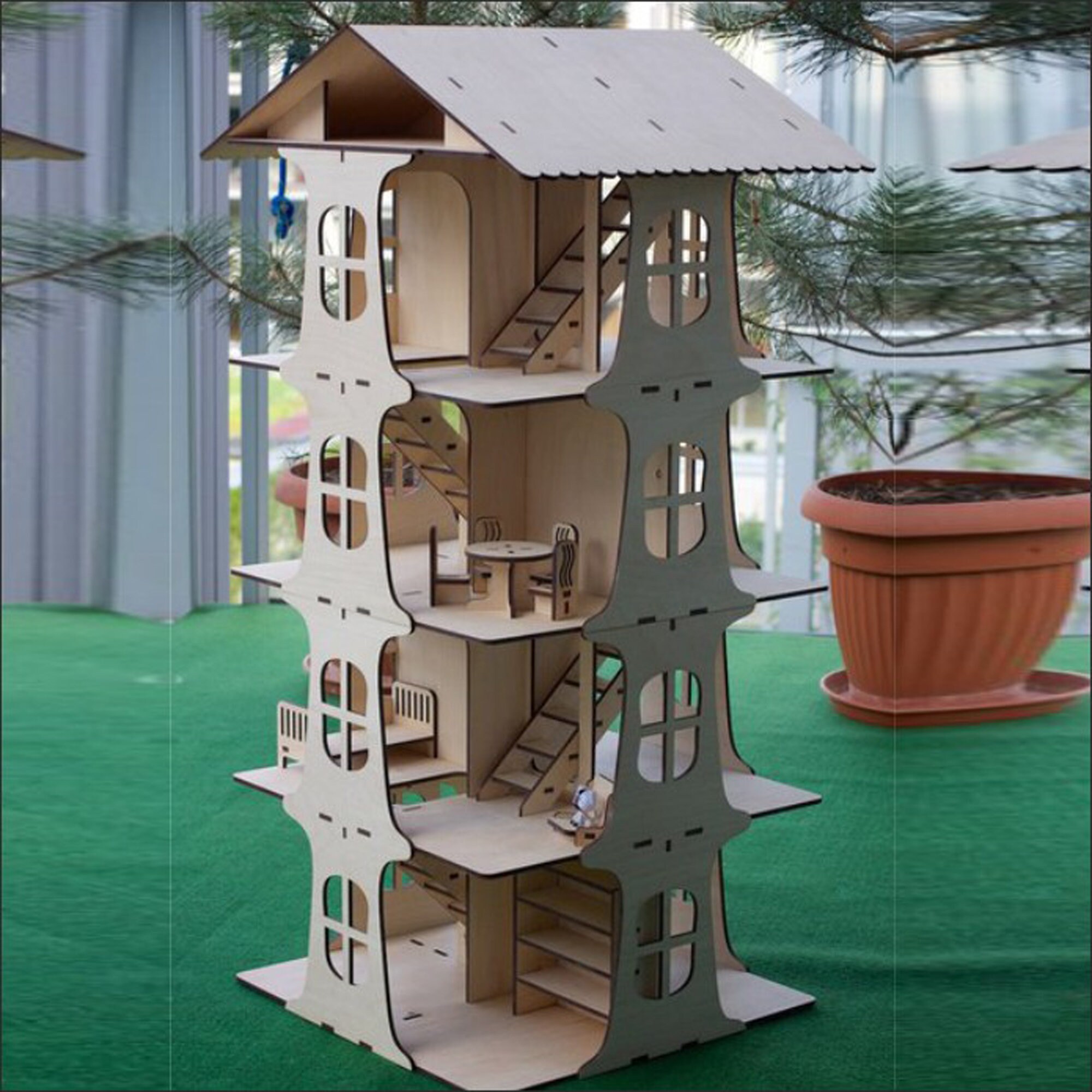 Vector laser cut file dollhouse Etsy