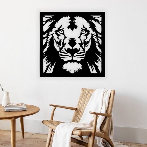 Art & Collectibles 3D Puzzle Lions wall panel vector cdr svg laser cut