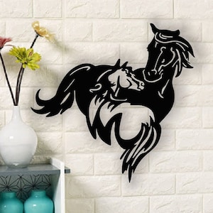 Horses, panels on the wall, lasercut file, 3D Puzzle, vector, laser cut vector, glowforge, svg, cdr, dxf
