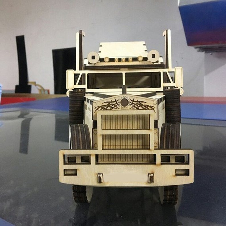 Download Truck laser cut vector lasercut files 3d puzzle vector | Etsy