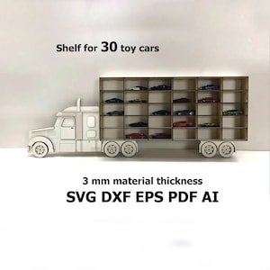 子供用車収納トラック SVG、おもちゃの車用棚 SVG、おもちゃの車収納 SVG、cricut 用デジタル ファイル、Glowforge ベビー ギフト eps dxf pdf svg ai
