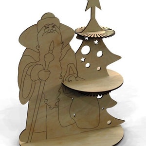 Weihnachtsmann-Serviettenhalter, Weihnachtsmann, Lasercut-Datei, Neujahr, Vektor, Laser-Cut-Vektor, Glowforge, SVG, pdf, dxf, ai