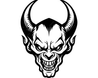 Devil Face Bundle Svg, Devil Head File for Cricut, Demon Face for