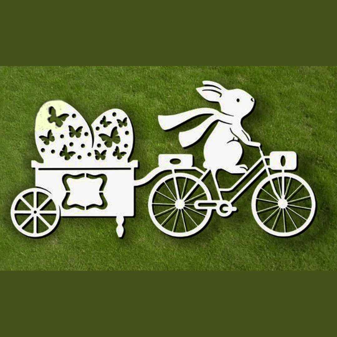 Easter, Bunny, Cycling, Lasercut File, 3D Puzzle, Vector, Laser Cut Vector, Svg, Cdr