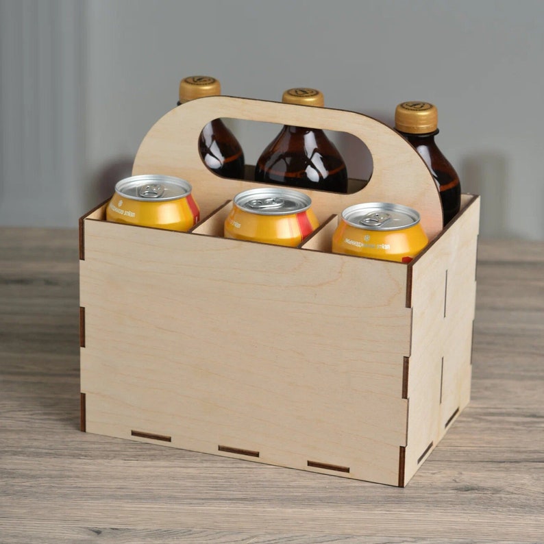 6 Pack Beer Holder SVG, 2 Types of Walls, Beer Crate SVG, Bottle Box ...