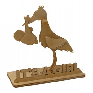 Baby, Storch, es ist ein Mädchen, es ist ein Junge, Lasercut-Datei, 3D Puzzle, Vektor, Laser geschnitten Vektor, Glühforge, Svg, cdr, dxf
