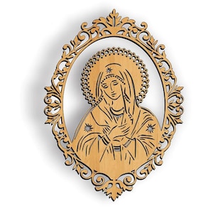 Heiliges Bild SVG, Jungfrau Maria, für Lasercut-Datei, Cricut, Lasercut-Vektor, Glowforge, SVG, dxf, cdr