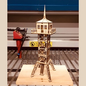 Rangerturm, Beobachtungsturm, Lasercut Datei, 3D Puzzle, Vektor, Laser cut, Vektor, Glowforge, svg, cdr, dxf
