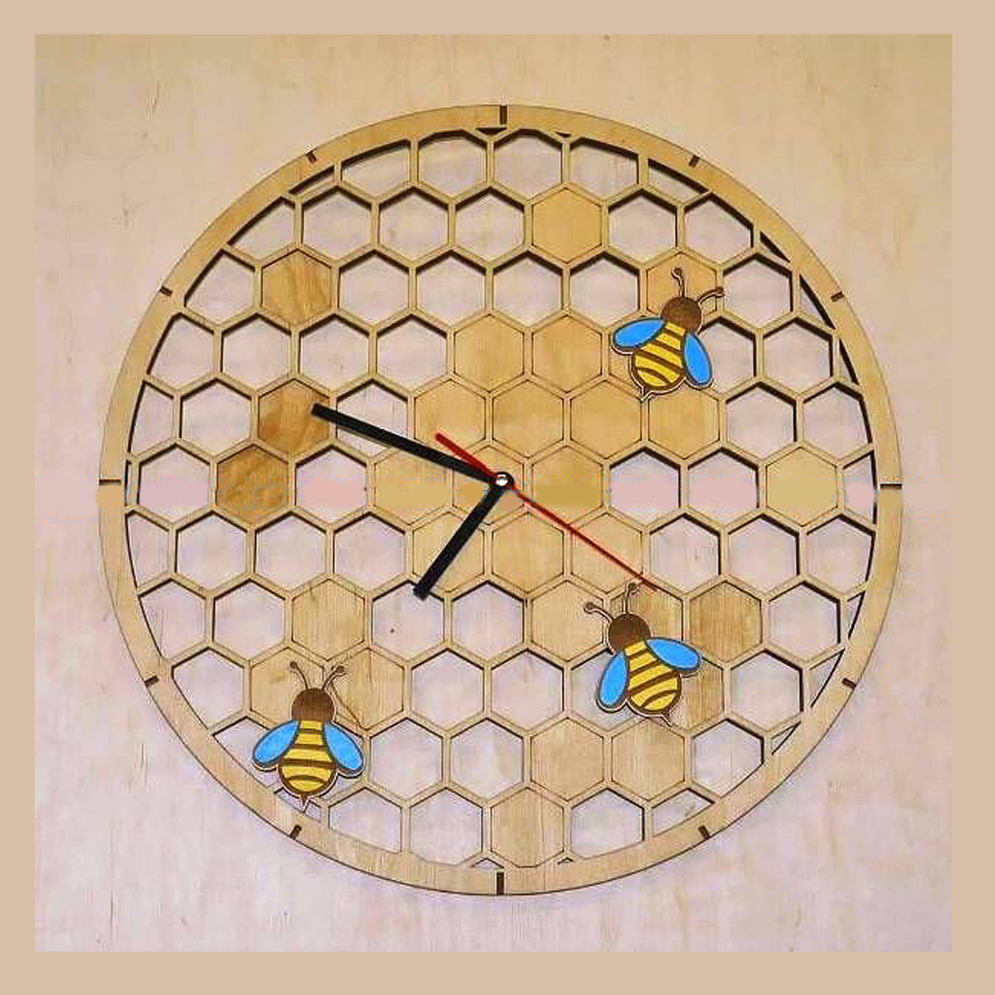 Honey Combs Clock,honey Combs Wall Decor,geometric Clock,honey