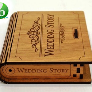 Wedding story box, lasercut file, 3D Puzzle, vector, laser cut, vector, glowforge, svg, cdr, dxf