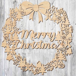 Christmas decoration, wall panel, lasercut file, 3D Puzzle, vector, laser cut, vector, glowforge, svg, cdr, dxf