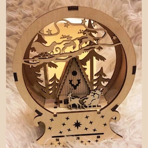 Neujahrslampe, Lasercut Datei, 3D Puzzle, Vektor, Laser cut Vektor, Glowforge, svg, cdr, dxf