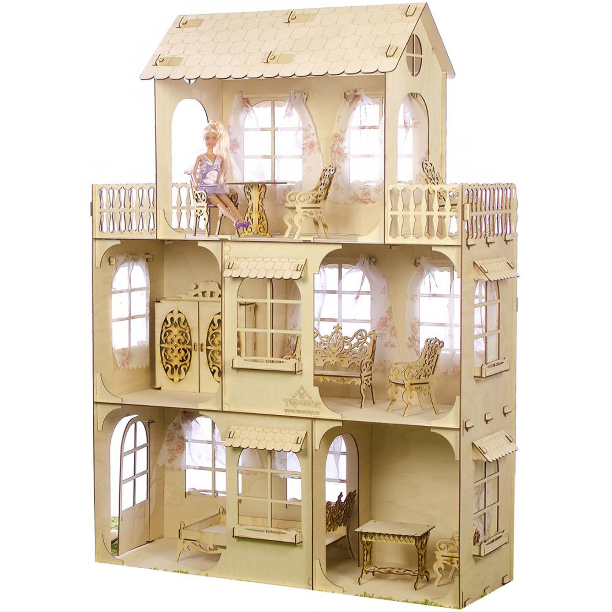 Dollhouse doll house lasercut file 3D Puzzle vector laser Etsy