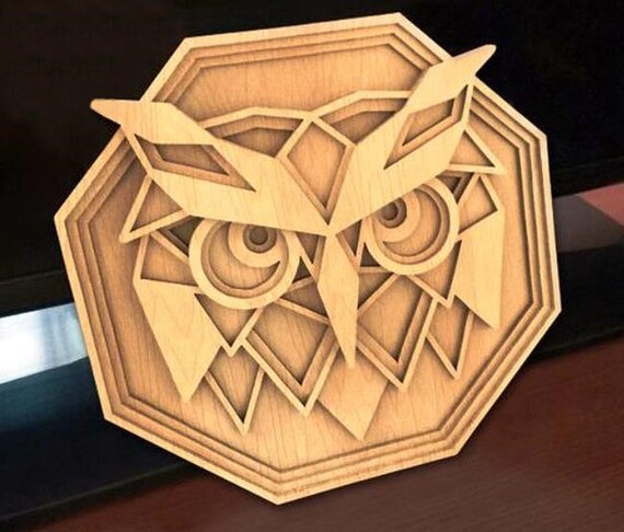 Panel owl 4 layers lasercut file 3D Puzzle vector cnc | Etsy