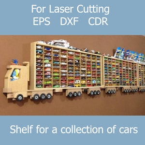 laser cut file shelf for a collection of cars laser cut vector