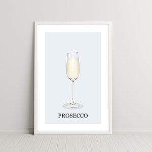 Prosecco Digital Print, Alcohol Artwork, Digital Download