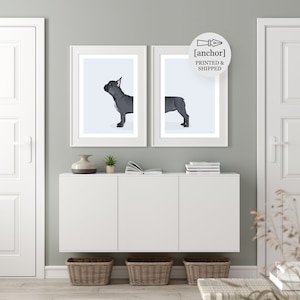 Blue Grey French Bulldog - Set di 2 stampe, Giclee Print,