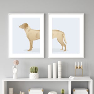 Giallo Oro Labrador Retriever Cane - Set di 2 stampe digitali, Download digitale