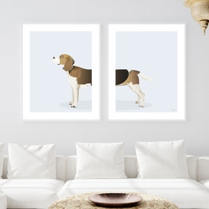 Beagle Dog - Set di 2 stampe digitali, download digitale