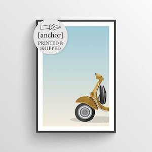 Olive Green Italian Vespa Print, Giclee Print