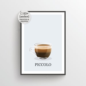 Piccolo Coffee Print, Coffee Art, Giclee Print, Home Decor, Minimalist Wall Art