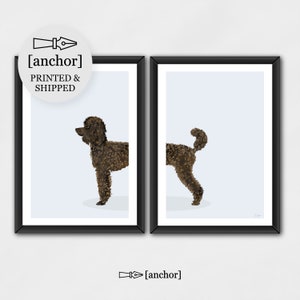Chocolate Poodle Dog - Set di 2 Stampe, Giclee Print