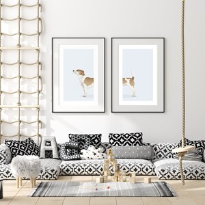 White & Tan Jack Russell Terrier Dog - Set di 2 stampe digitali, download digitale