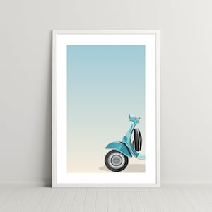 Bebé azul italiano Vespa impresión digital, Descarga digital