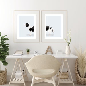 Tri Colour Cavalier Dog - Set of 2 Digital Prints, King Charles Spaniel, Digital Download