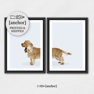 Red/Golden Cocker Spaniel Dog - Set di 2 stampe, Giclee Print