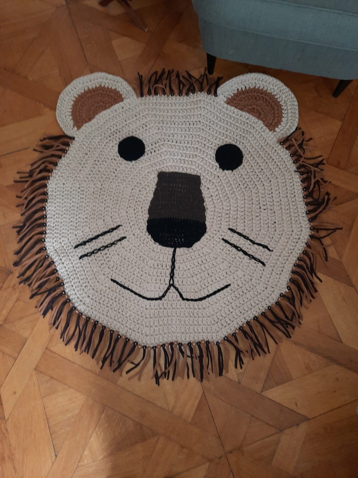 Nursery carpet lion / lion rug / Lion crochet rug/ Carpet Etsy