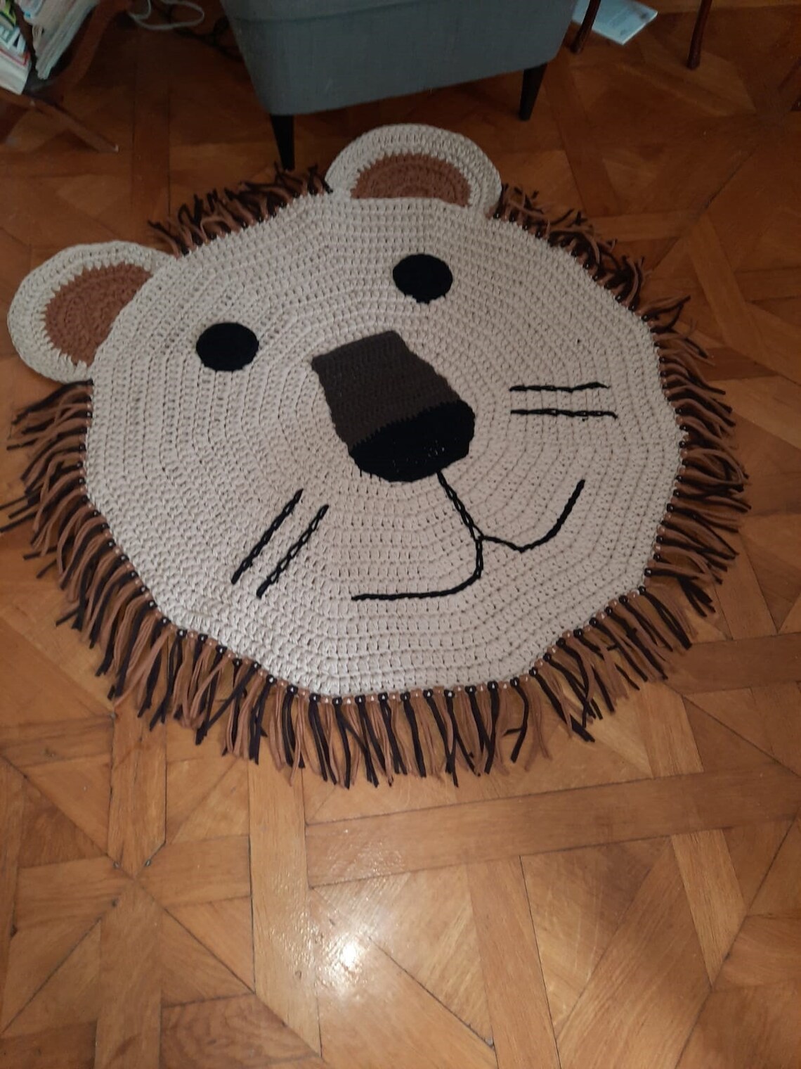Nursery carpet lion / lion rug / Lion crochet rug/ Carpet Etsy