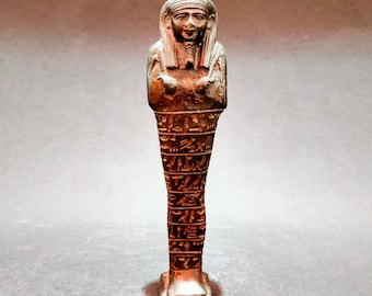 Vintage Metropolitan Museum of Art MMA Light Green Egyptian Shabti Signed MMA Made in Philippines Ancient Egyptian Statue