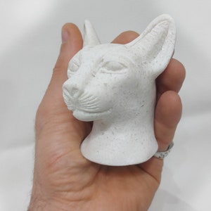 Bastet. Distinguished statue of Bastet&#39;s head. Alabaster Bastet. Masterfully crafted in Egypt