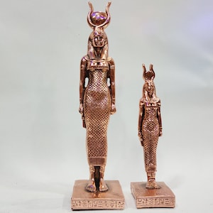 Statue of Goddess Hathor Goddess of Heaven Brass Washing Statue Made in Egypt Available in two sizes