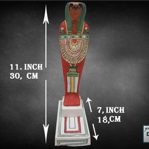 A rare wooden funeral statue of the god Horus, a similar museum copy Artfully handcrafted in Egypt