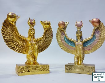 The Magical Statue of Isis - a unique Egyptian statue, the holder of the Isis candles .. gold leaf - . Brilliantly Made, Made in Egypt