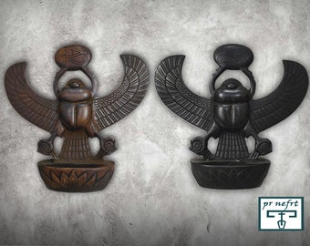 The Egyptian Winged Scarab unique - Amulet in two colors - Handmade in Egypt