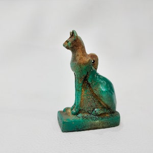 Bastet statue. Amulet of the goddess Bastet.  Rare find. Handmade in Egypt. Brilliantly made of porcelain