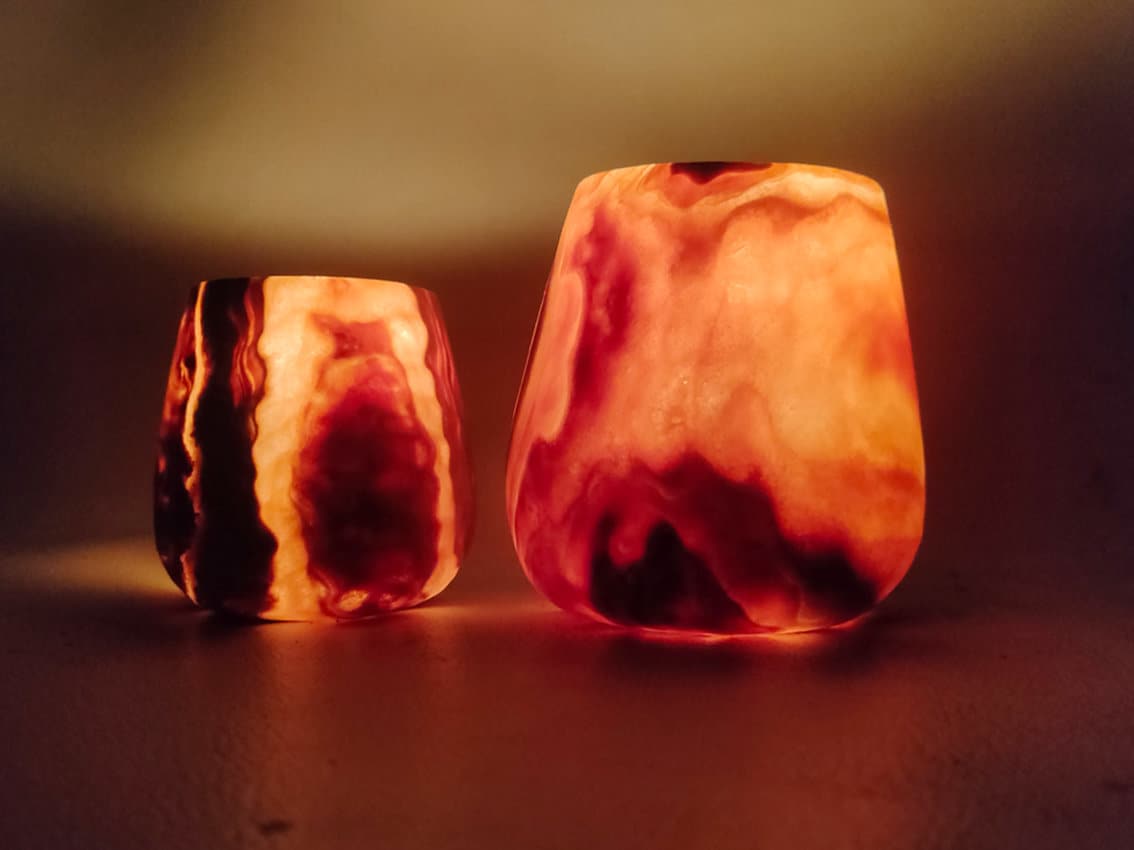 Alabaster Vase, Egyptian Alabaster Candle Holder, Available in Two Designs. Alabaster, Made Egypt