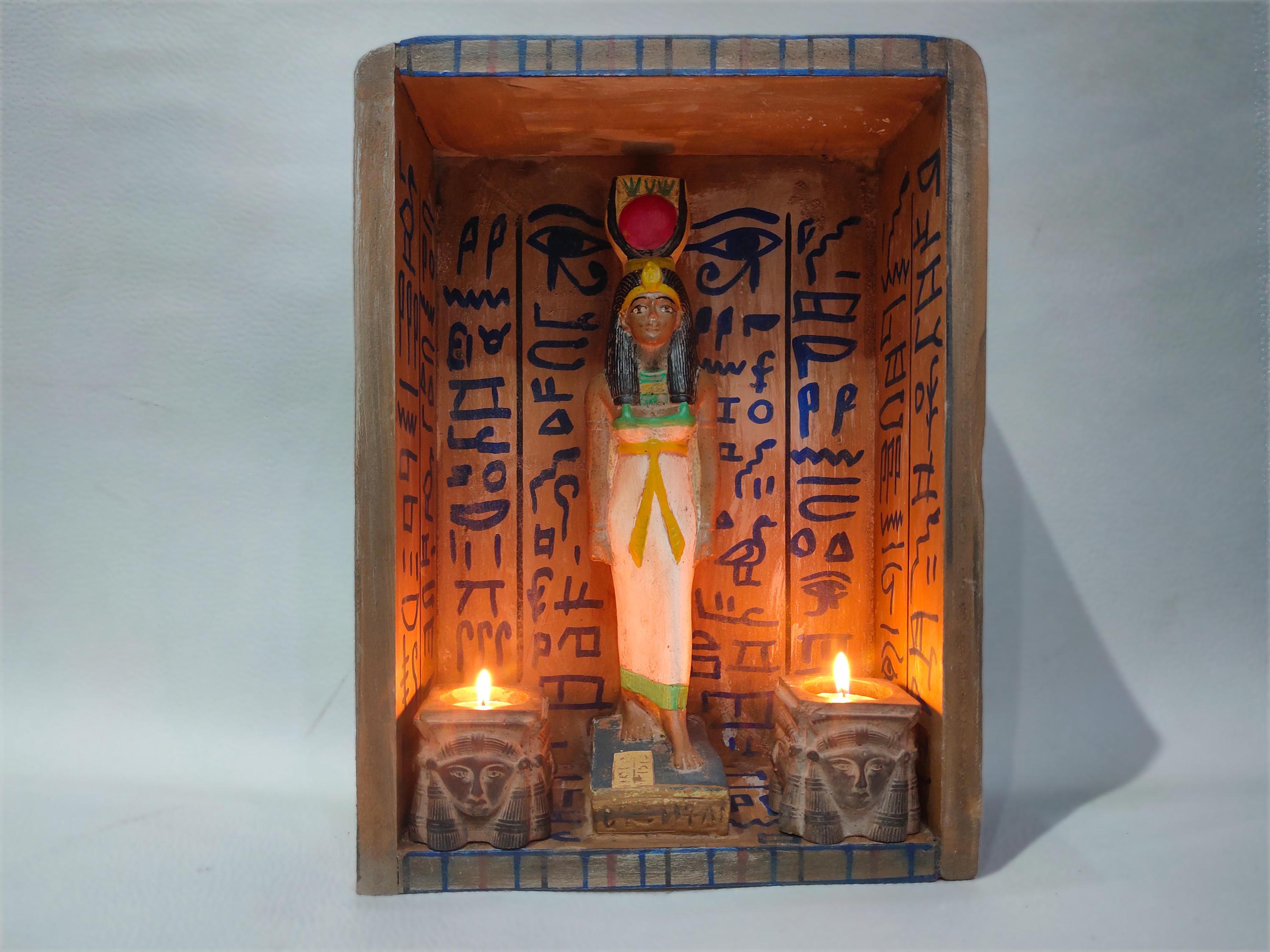 Goddess Hathor Altar: Egyptian Candle Holder - Etsy