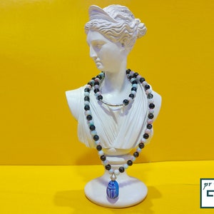 Scarab necklace. Egyptian necklace. Distinctive Pharaonic necklace. Queen&#39;s necklace. Made in Egypt